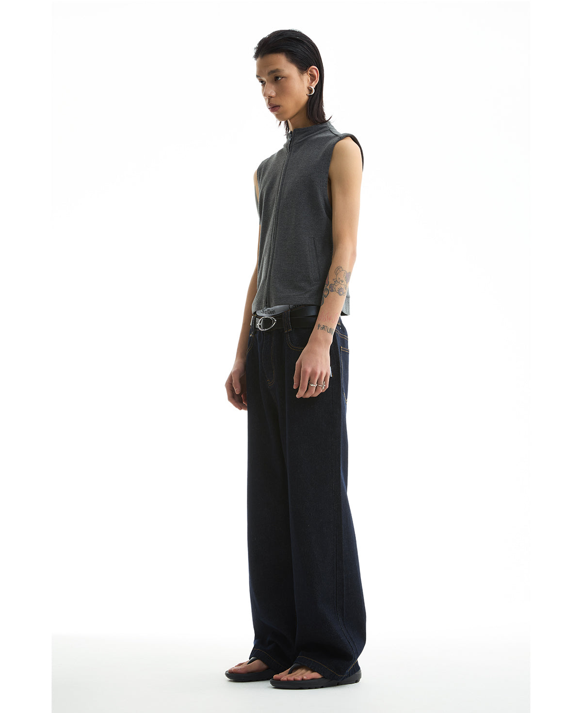 Raw Denim Straight Leg Jeans Classic Casual Pants [ID:0422PA]