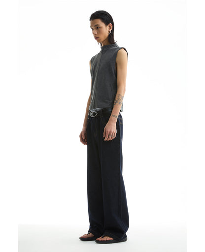 Raw Denim Straight Leg Jeans Classic Casual Pants [ID:0422PA]