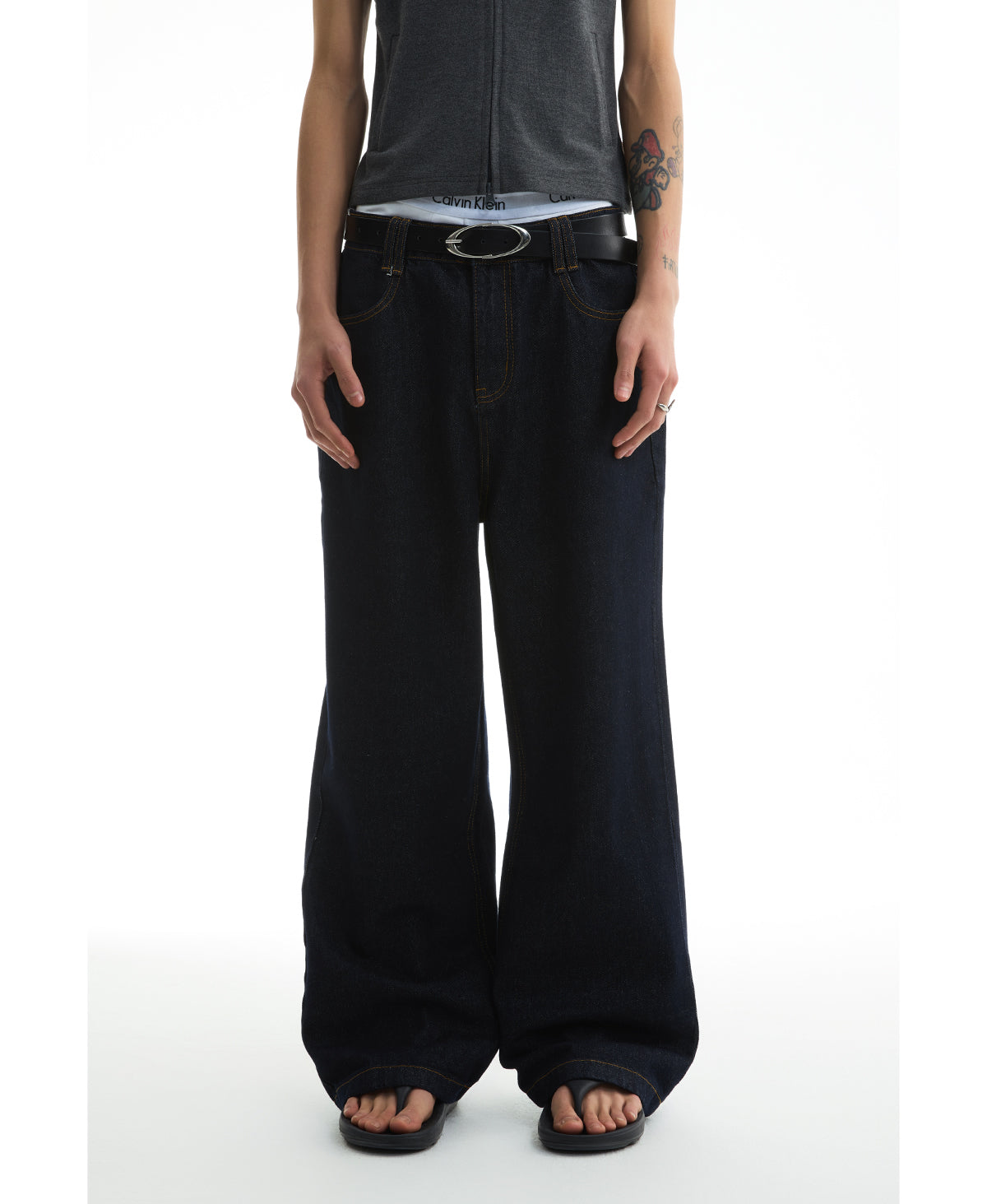 Raw Denim Straight Leg Jeans Classic Casual Pants [ID:0422PA]
