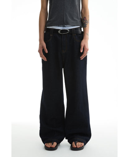 Raw Denim Straight Leg Jeans Classic Casual Pants [ID:0422PA]