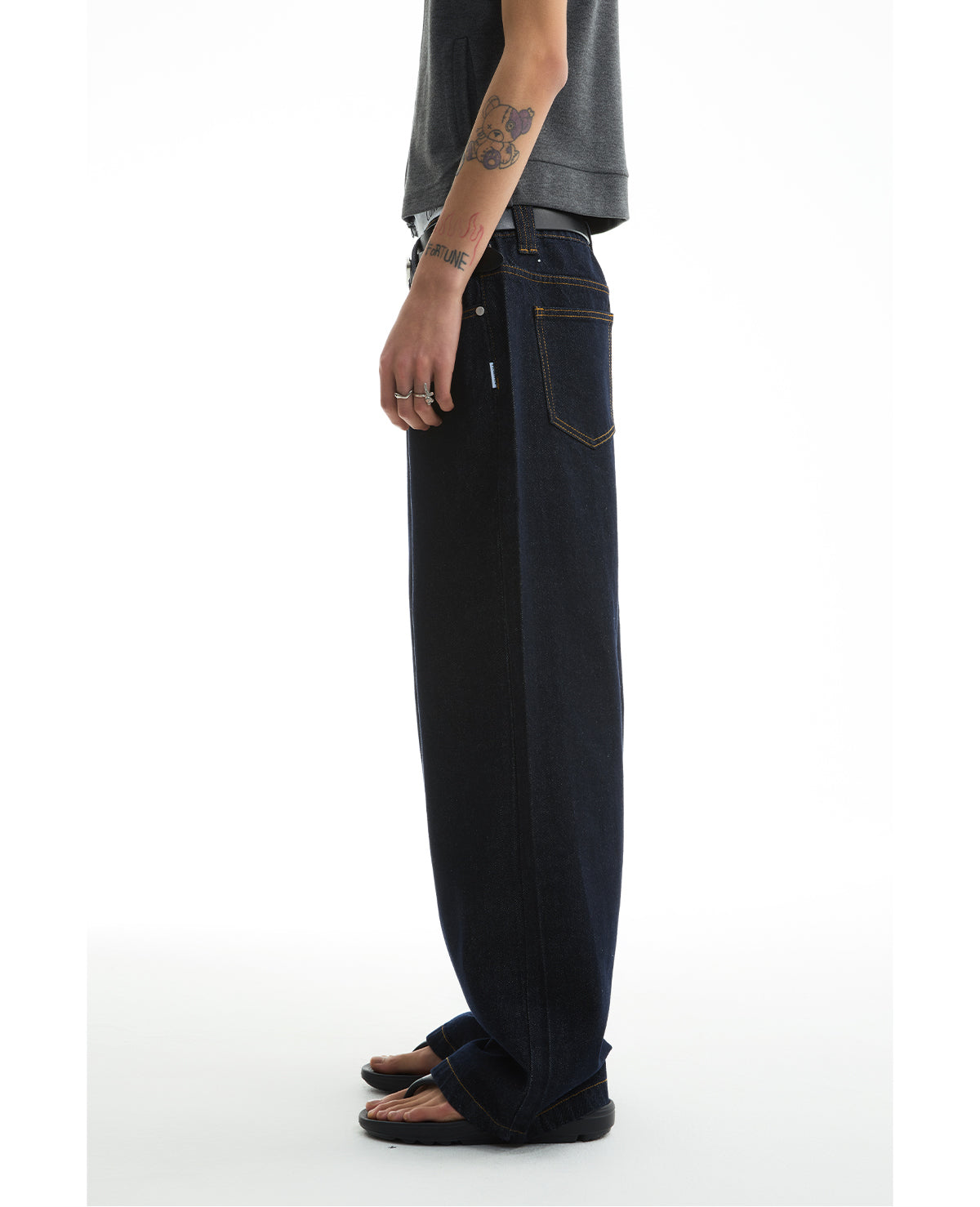Raw Denim Straight Leg Jeans Classic Casual Pants [ID:0422PA]
