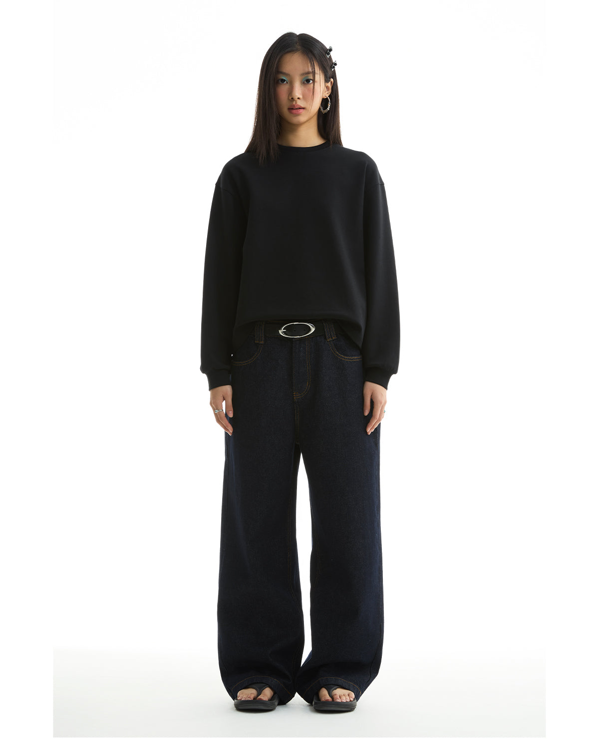 Raw Denim Straight Leg Jeans Classic Casual Pants [ID:0422PA]