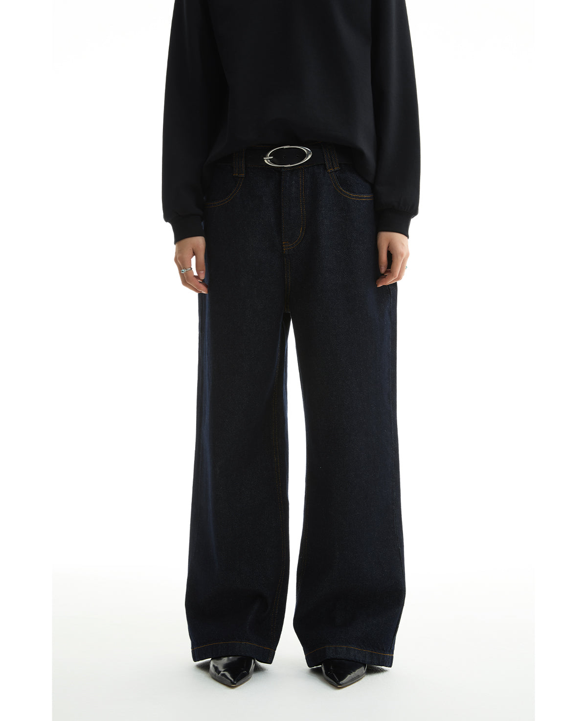 Raw Denim Straight Leg Jeans Classic Casual Pants [ID:0422PA]