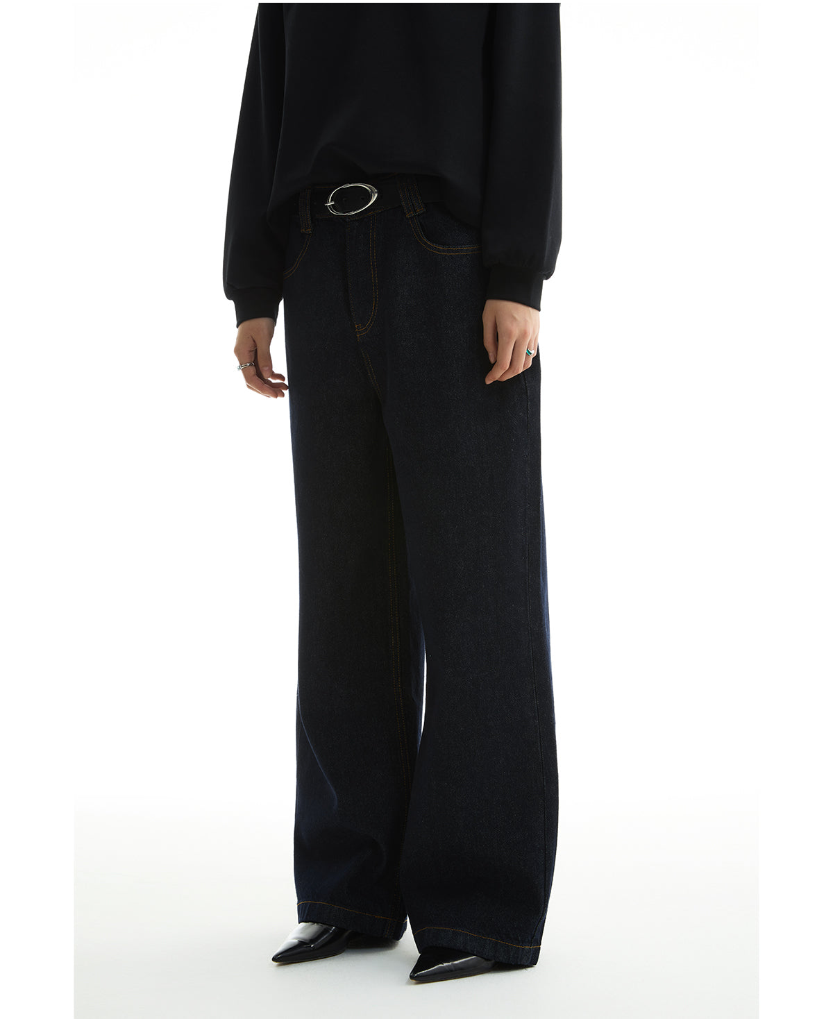 Raw Denim Straight Leg Jeans Classic Casual Pants [ID:0422PA]
