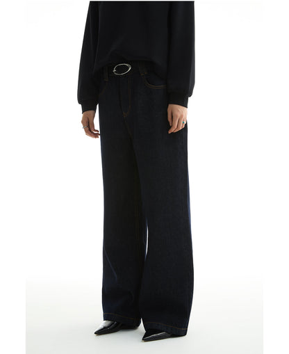Raw Denim Straight Leg Jeans Classic Casual Pants [ID:0422PA]