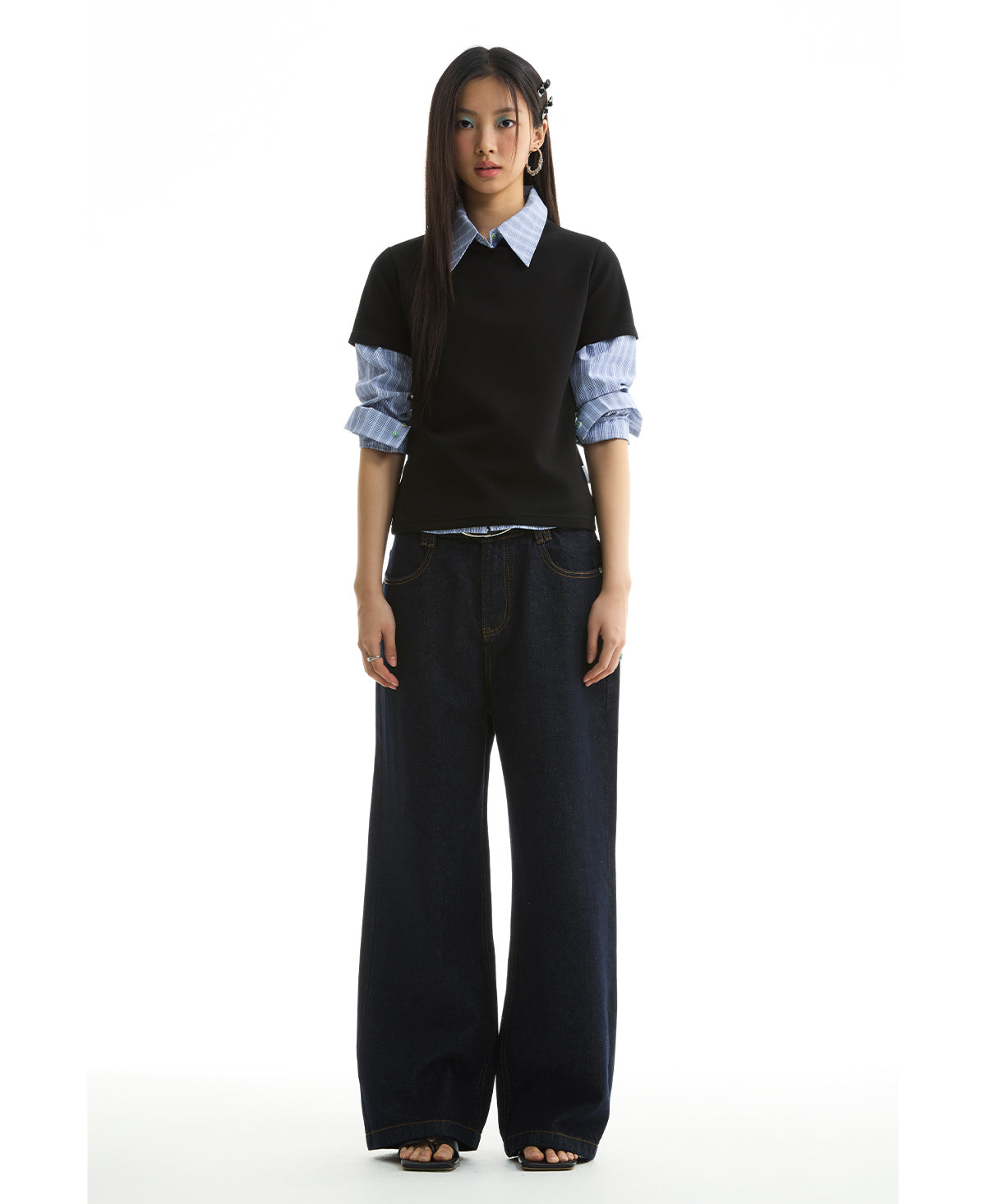 Raw Denim Straight Leg Jeans Classic Casual Pants [ID:0422PA]