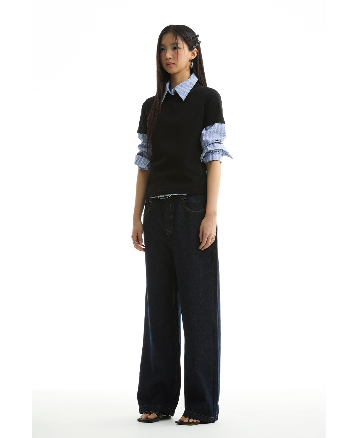 Raw Denim Straight Leg Jeans Classic Casual Pants [ID:0422PA]