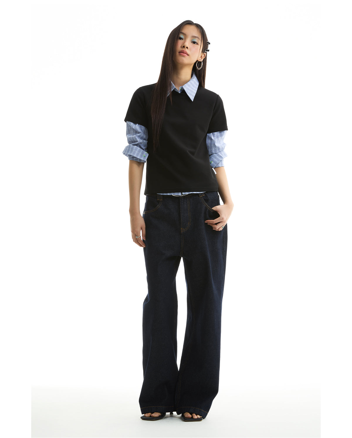 Raw Denim Straight Leg Jeans Classic Casual Pants [ID:0422PA]