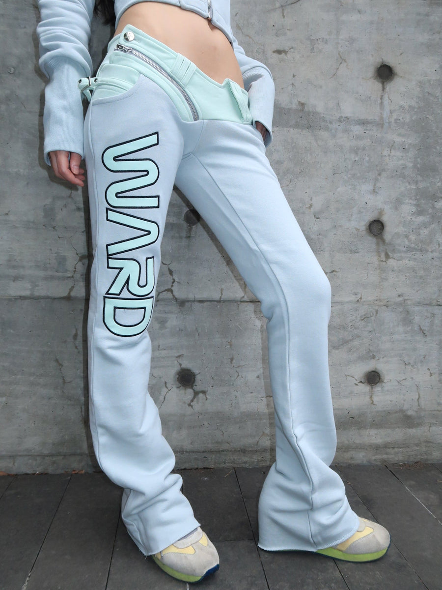 Embroidered Quilted Jacket with Low-Waist Slim-Fit Pants [ID:0444SU]