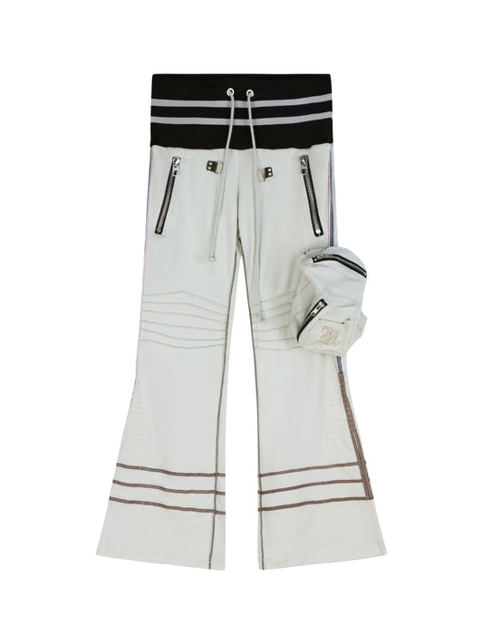 Gray Heavy-Duty Zipper Pocket Low-Waist Cargo Pants [ID:0447PA]