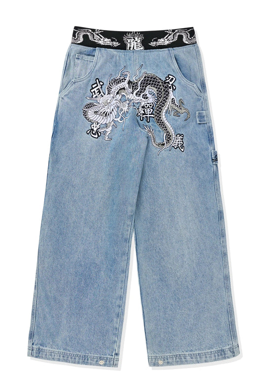 Loose Straight Oldschool Skate Street Style Denim Pants [ID:0476PA]
