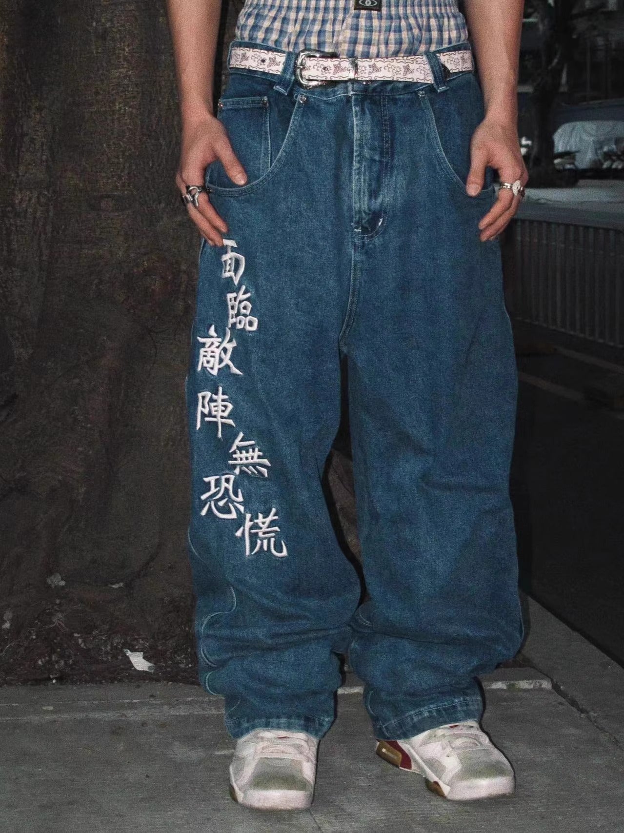 Loose Straight Oldschool B-boy Skate Denim Pants [ID:0477PA]