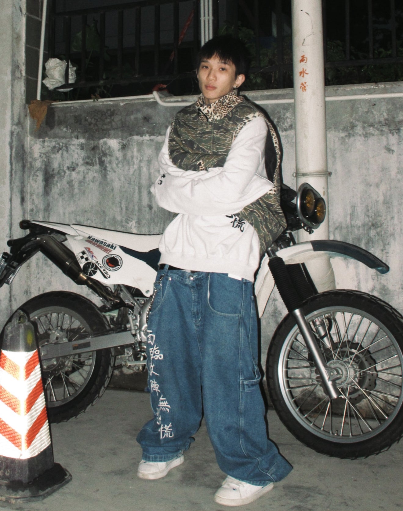 Loose Straight Oldschool B-boy Skate Denim Pants [ID:0477PA]