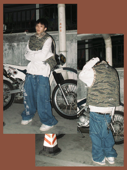 Loose Straight Oldschool B-boy Skate Denim Pants [ID:0477PA]