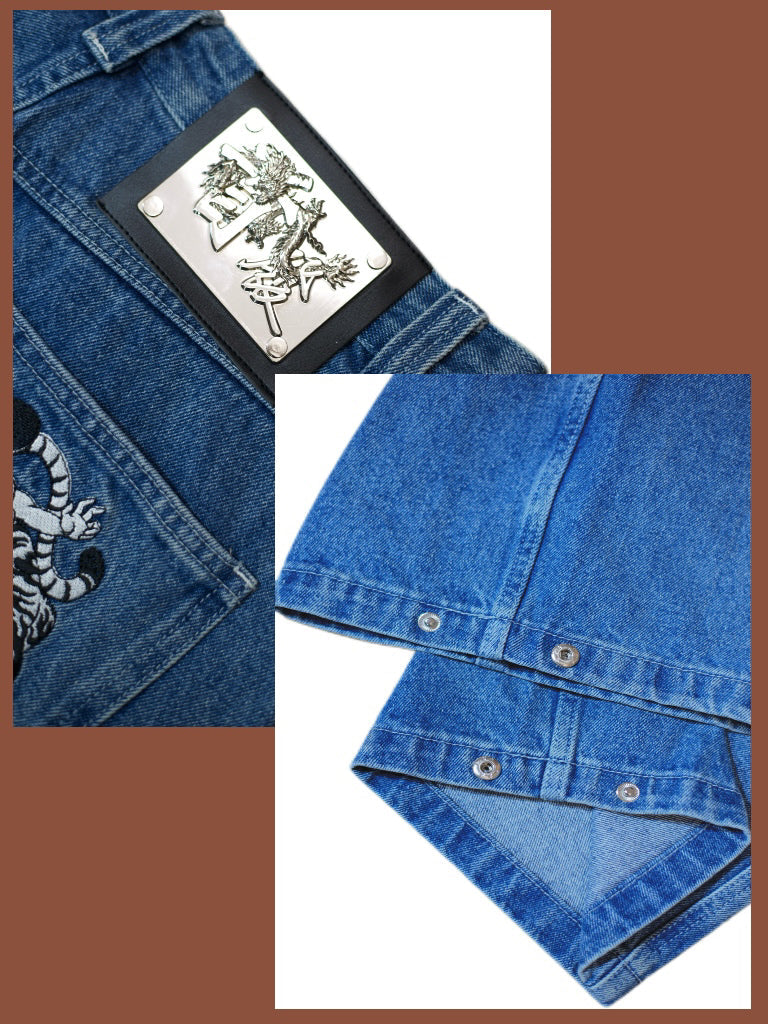 Loose Straight Oldschool B-boy Skate Denim Pants [ID:0477PA]