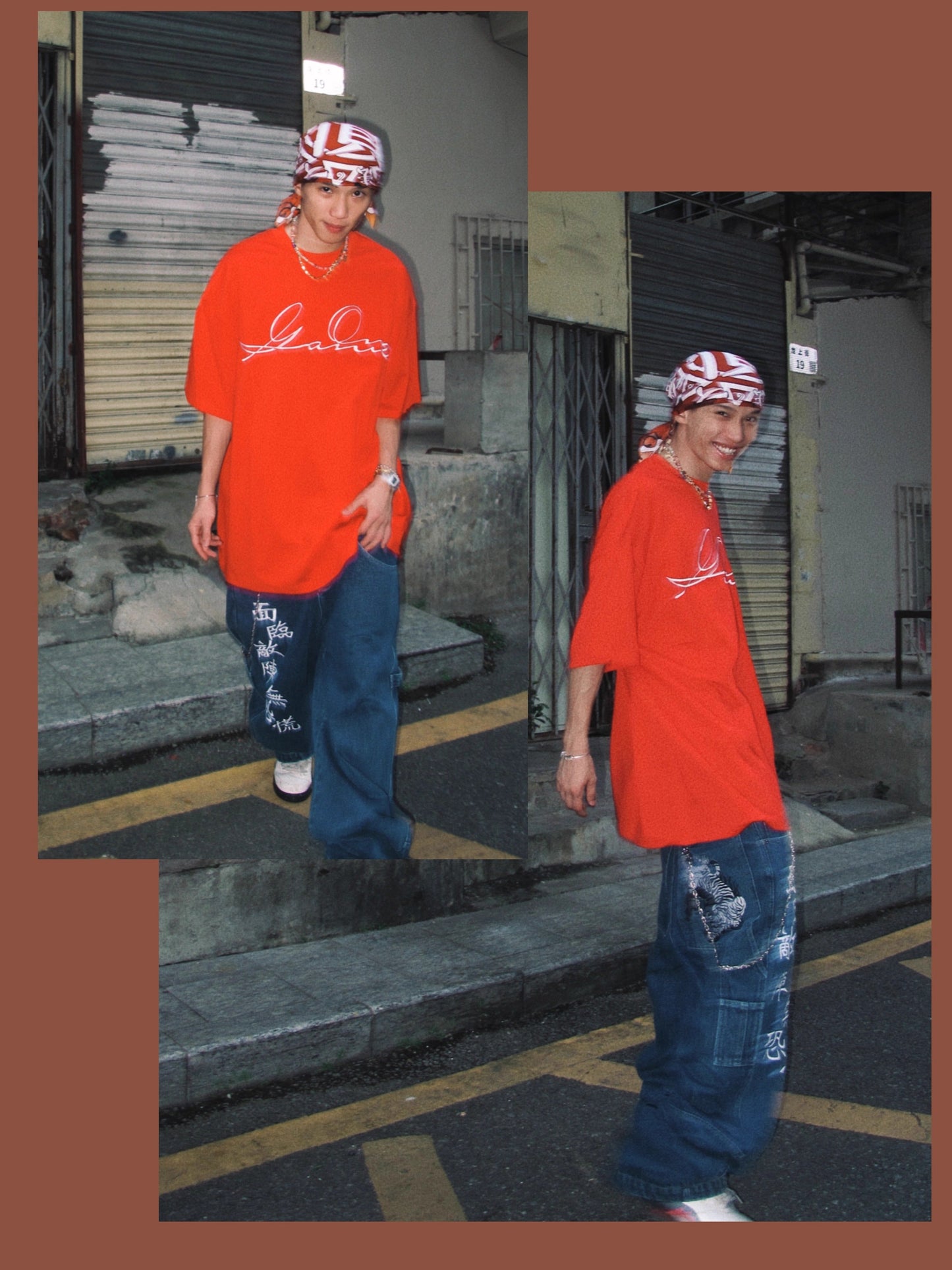 Loose Straight Oldschool B-boy Skate Denim Pants [ID:0477PA]
