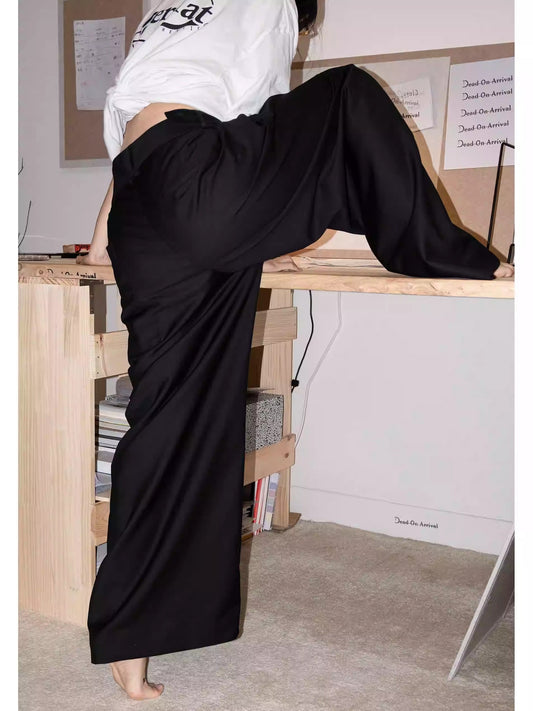 Draped High-Waist Oversized Pleated Wide Pants [ID:0479PA]