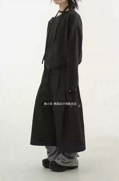 Vintage Cropped Banding Washed Blue Denim Pants [ID:0484PA]