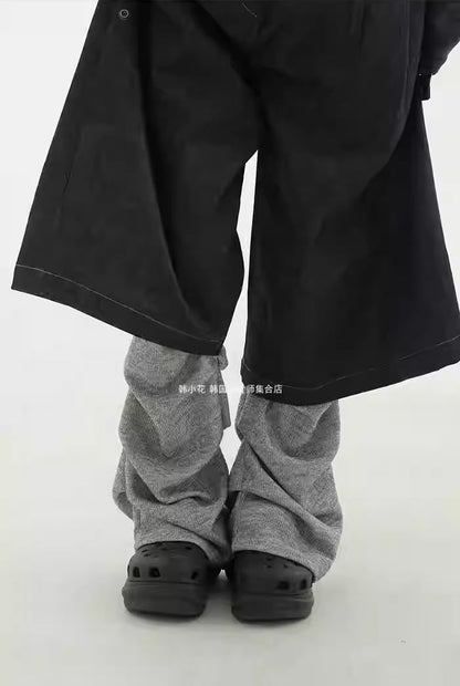 Vintage Cropped Banding Washed Blue Denim Pants [ID:0484PA]