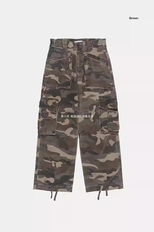 Combat Camouflage Vintage Raucohouse Cargo Pants [ID:0485PA]