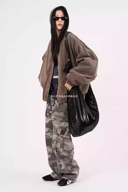 Combat Camouflage Vintage Raucohouse Cargo Pants [ID:0485PA]