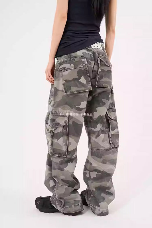 Combat Camouflage Vintage Raucohouse Cargo Pants [ID:0485PA]