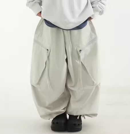Double Strap Balloon Banding Unisex Design Pants [ID:0486PA]