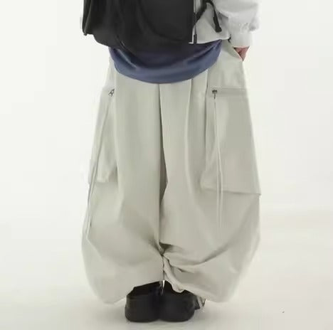 Double Strap Balloon Banding Unisex Design Pants [ID:0486PA]