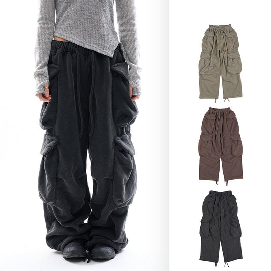 Refined Gokar Cargo Pocket Loose Fit Sweat Pants [ID:0489PA]