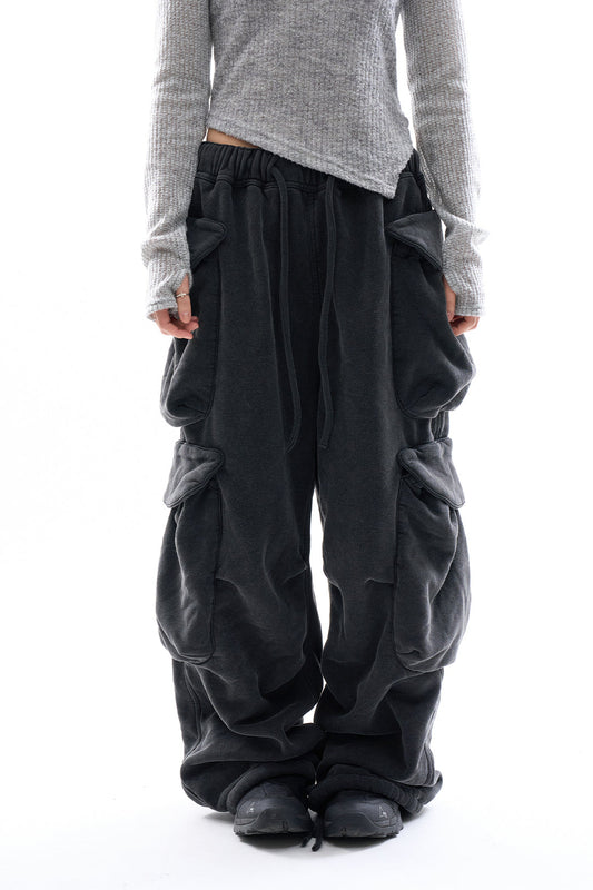 Refined Gokar Cargo Pocket Loose Fit Sweat Pants [ID:0489PA]
