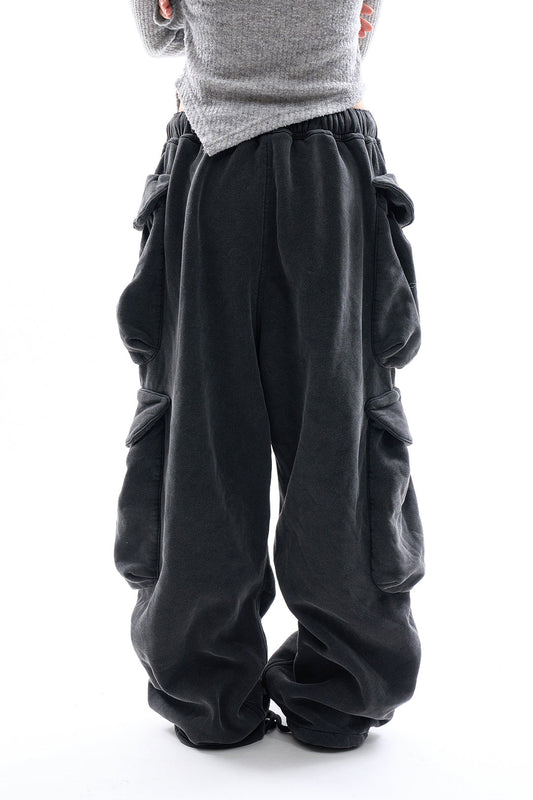 Refined Gokar Cargo Pocket Loose Fit Sweat Pants [ID:0489PA]