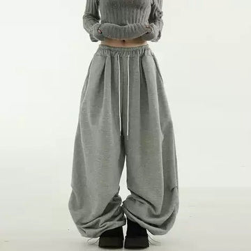Two Tuck Banding Fleece-Lined Soft Cotton Pants [ID:0490PA]