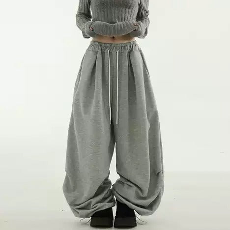 Two Tuck Banding Fleece-Lined Soft Cotton Pants [ID:0490PA]