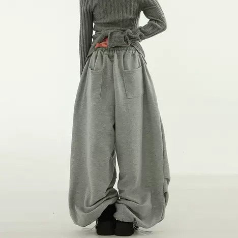 Two Tuck Banding Fleece-Lined Soft Cotton Pants [ID:0490PA]