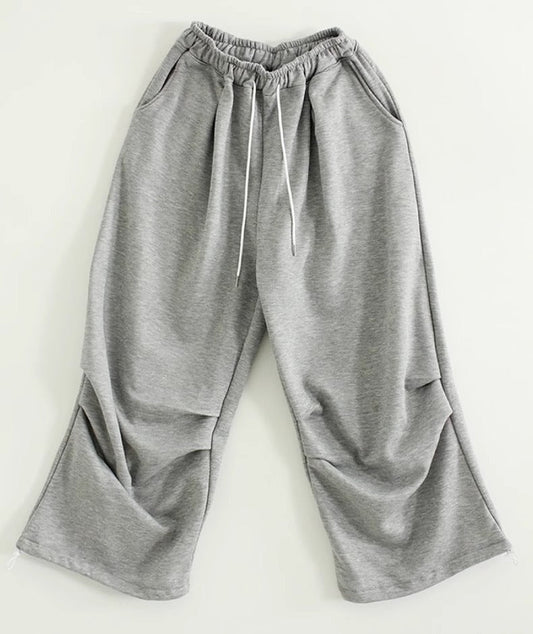 Two Tuck Banding Fleece-Lined Soft Cotton Pants [ID:0490PA]