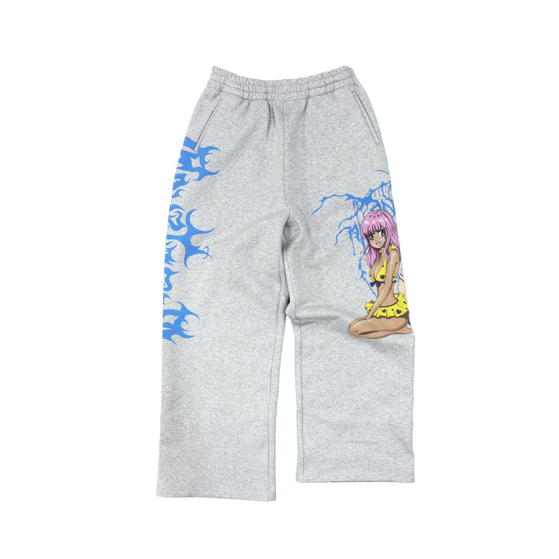 Graffiti Print Sporty Illustration MotifSweatpants [ID:0500PA]