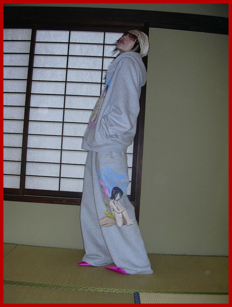 Graffiti Print Sporty Illustration MotifSweatpants [ID:0500PA]