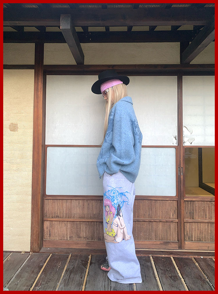 Graffiti Print Sporty Illustration MotifSweatpants [ID:0500PA]