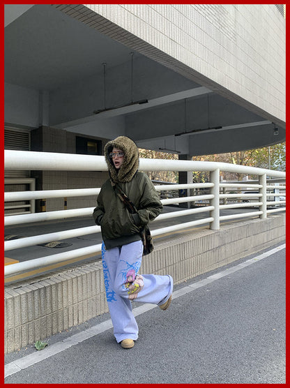 Graffiti Print Sporty Illustration MotifSweatpants [ID:0500PA]