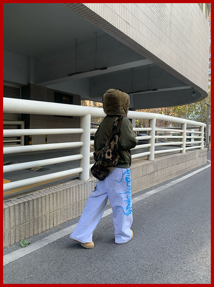 Graffiti Print Sporty Illustration MotifSweatpants [ID:0500PA]