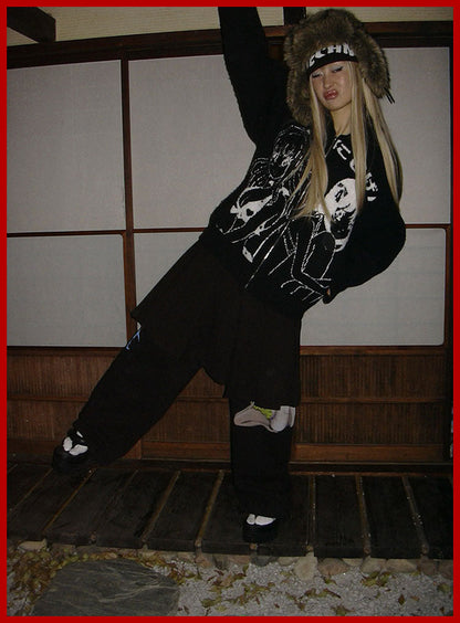 Graffiti Print Sporty Illustration MotifSweatpants [ID:0500PA]