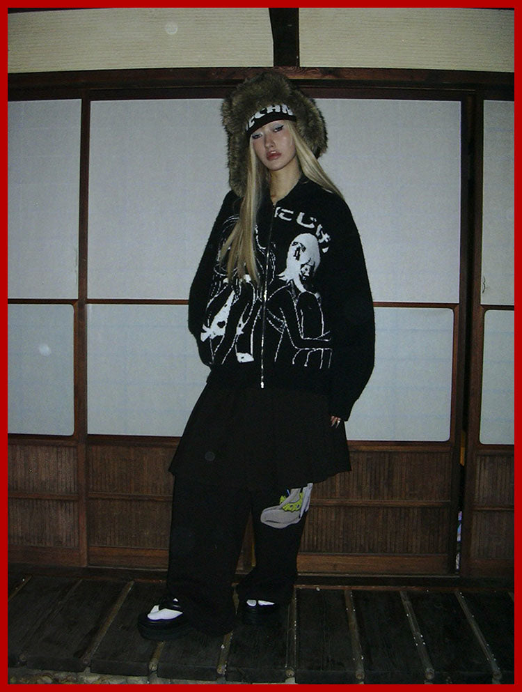 Graffiti Print Sporty Illustration MotifSweatpants [ID:0500PA]