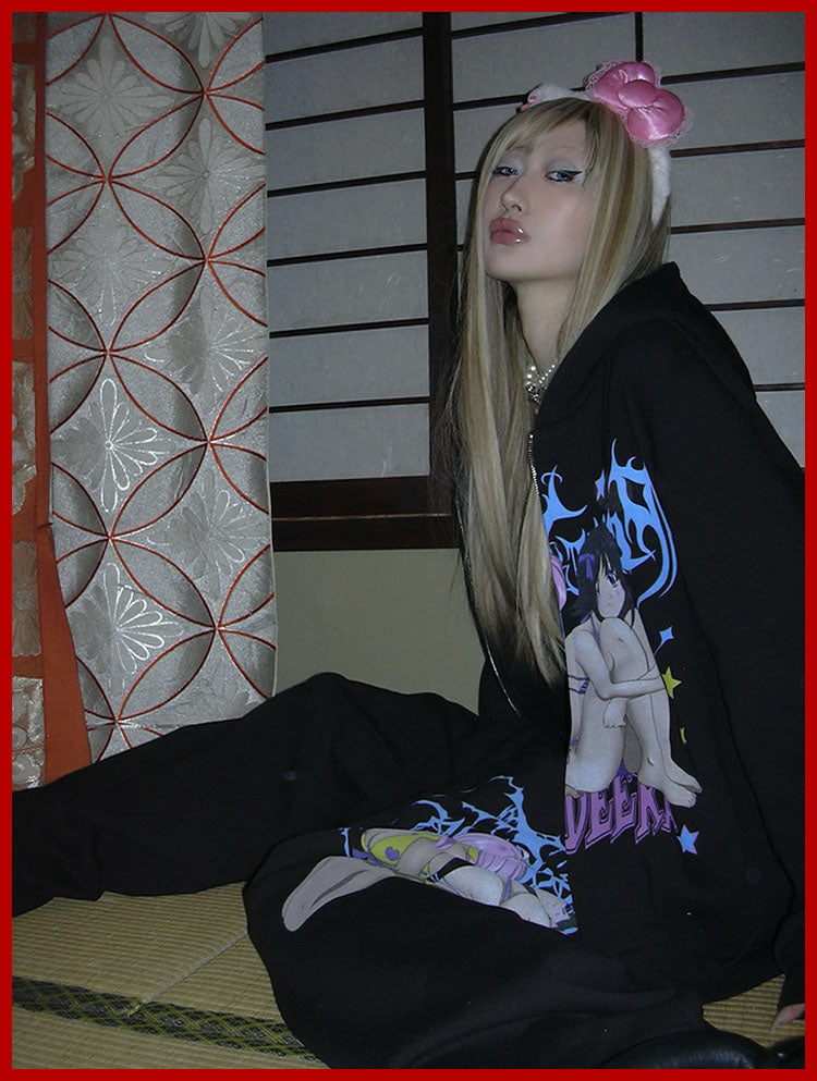 Graffiti Print Sporty Illustration MotifSweatpants [ID:0500PA]