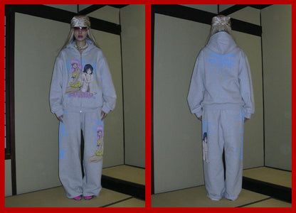 Graffiti Print Sporty Illustration MotifSweatpants [ID:0500PA]