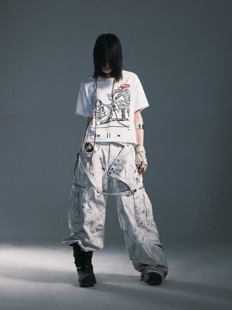 Emo Brother ダメージ加工 ワイドレッグデニム EMO BROTHER – log2x