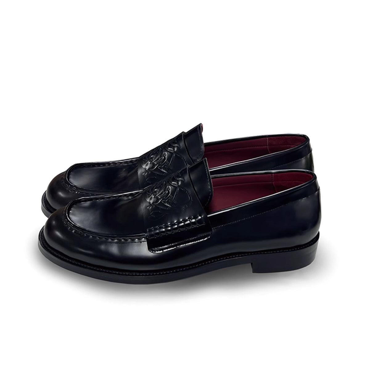 Vampire-Inspired Loafers in Calfskin with Crimson Lining Sneaker [ID:0517SH]