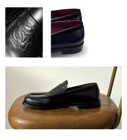 Vampire-Inspired Loafers in Calfskin with Crimson Lining Sneaker [ID:0517SH]