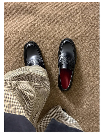 Vampire-Inspired Loafers in Calfskin with Crimson Lining Sneaker [ID:0517SH]