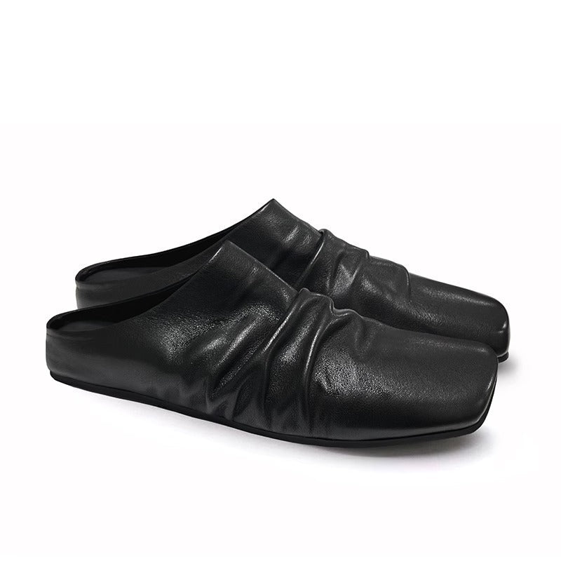 Soft Pleated Genuine Leather Ballet Style Sneaker [ID:0518SH]