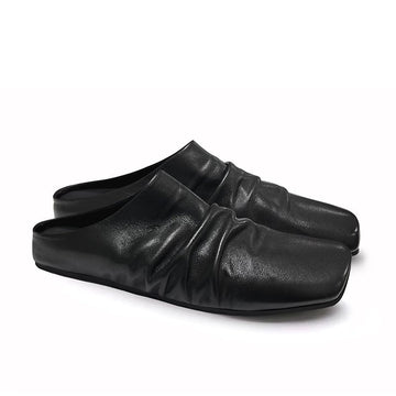 Soft Pleated Genuine Leather Ballet Style Sneaker [ID:0518SH]